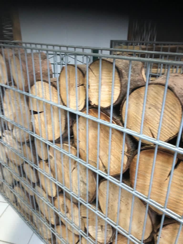 Zaun Gabione mit Holz